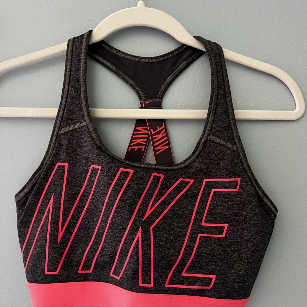 Nike Gray and Pink Sports Bra